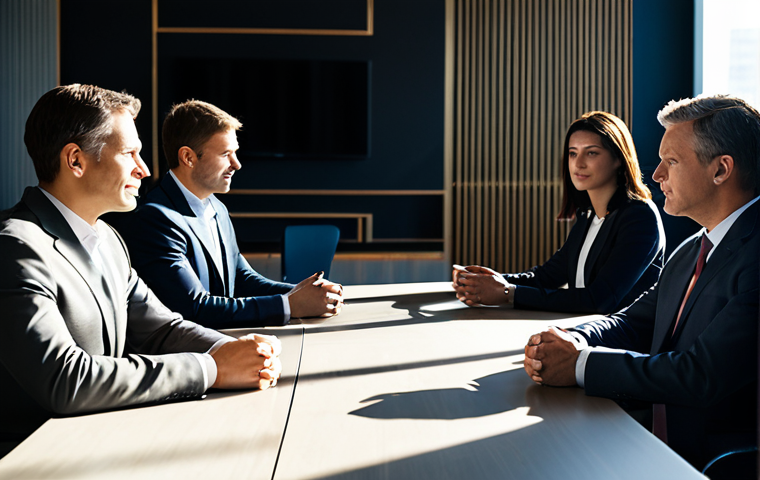 A professional group of business executives, fully clothed in modest and appropriate business attire, are seated around a sleek, modern negotiation table in a sunlit conference room. The atmosphere suggests a moment of ethical consideration, with subtle expressions of thoughtful deliberation on their faces, highlighting the delicate balance between commercial goals and moral principles. The setting emphasizes transparency and trust in professional interactions. perfect anatomy, correct proportions, natural pose, well-formed hands, proper finger count, natural body proportions, professional photography, cinematic lighting, high quality, safe for work, appropriate content, fully clothed, professional, family-friendly.