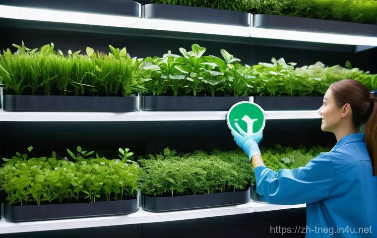 무역협상가를 위한 최신 무역 규제 정보 - **Prompt:** A futuristic, eco-friendly factory facade with lush vertical gardens and clean energy pa...