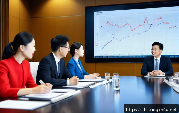 무역협상 관련 직무 이직 성공 사례 - A modern international trade negotiation scene in a bright, spacious conference room with diverse bu...
